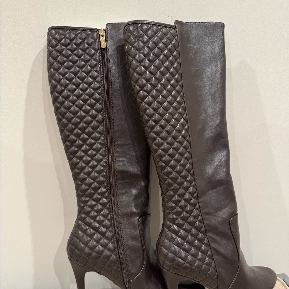 BCBGeneration Elegant Brown Quilted Knee-High Boots